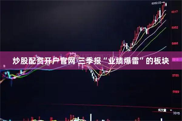 炒股配资开户官网 三季报“业绩爆雷”的板块